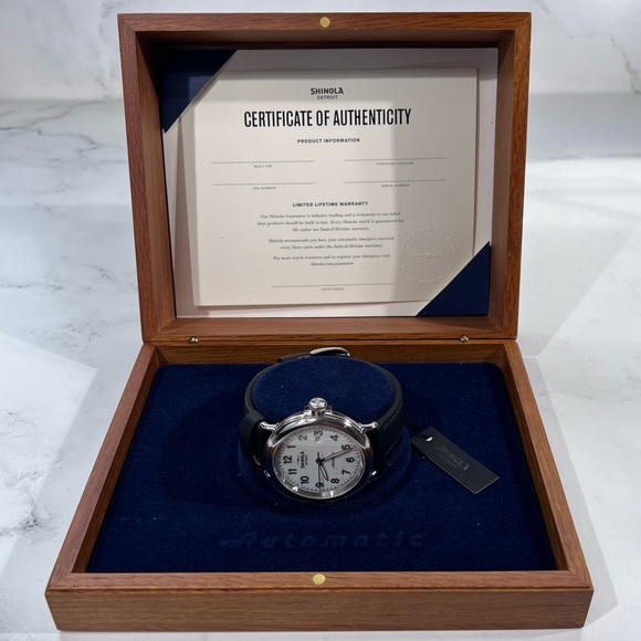 Shinola Accessories Shinola Runwell Automatic 45 Mm White Glossy